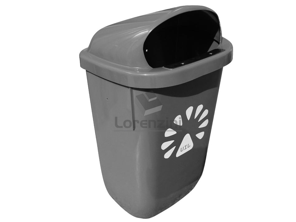 BASURERO 50 LT MURO GRIS