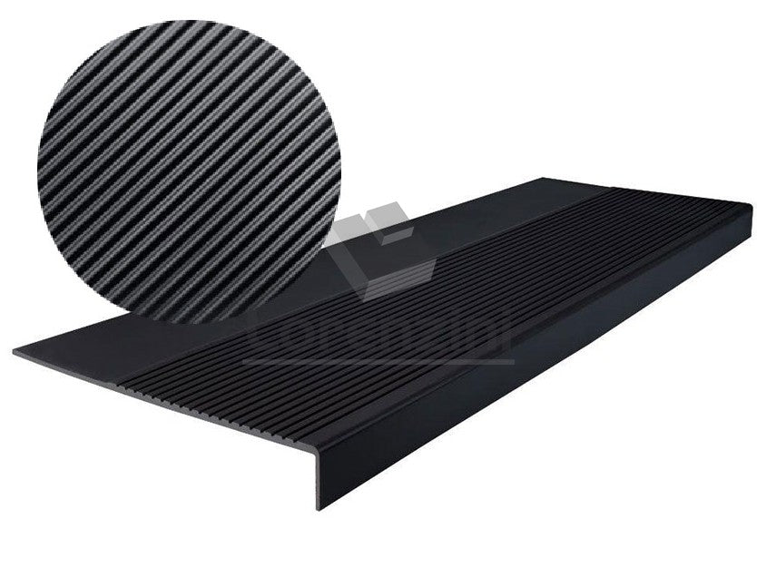 GRADA CAUCHO ESTRIADA NEG 121X32CMX4MM