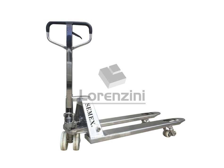 TRANSPALETA ACERO INOX 2500KG 685X1220MM R:NYLON