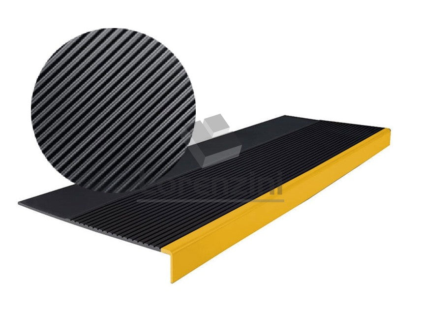 GRADA CAUCHO ESTRI NEG/AMA 150X32X4MM