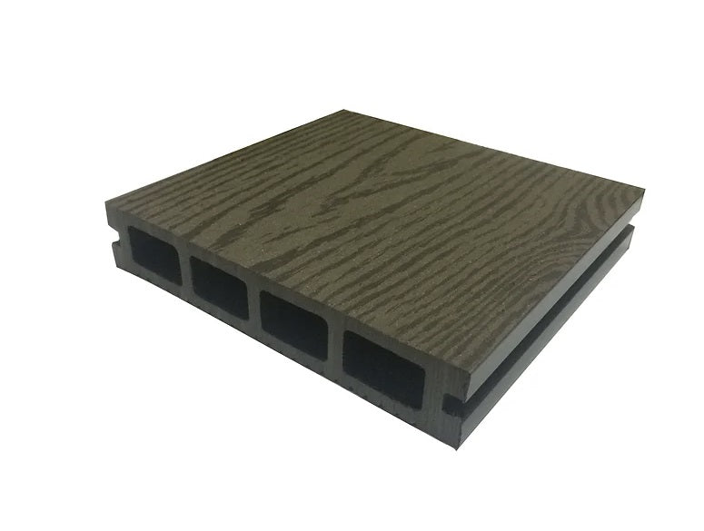 Deck WPC 135 x 25 x 2200 mm - Veta y Estriado - Chocolate