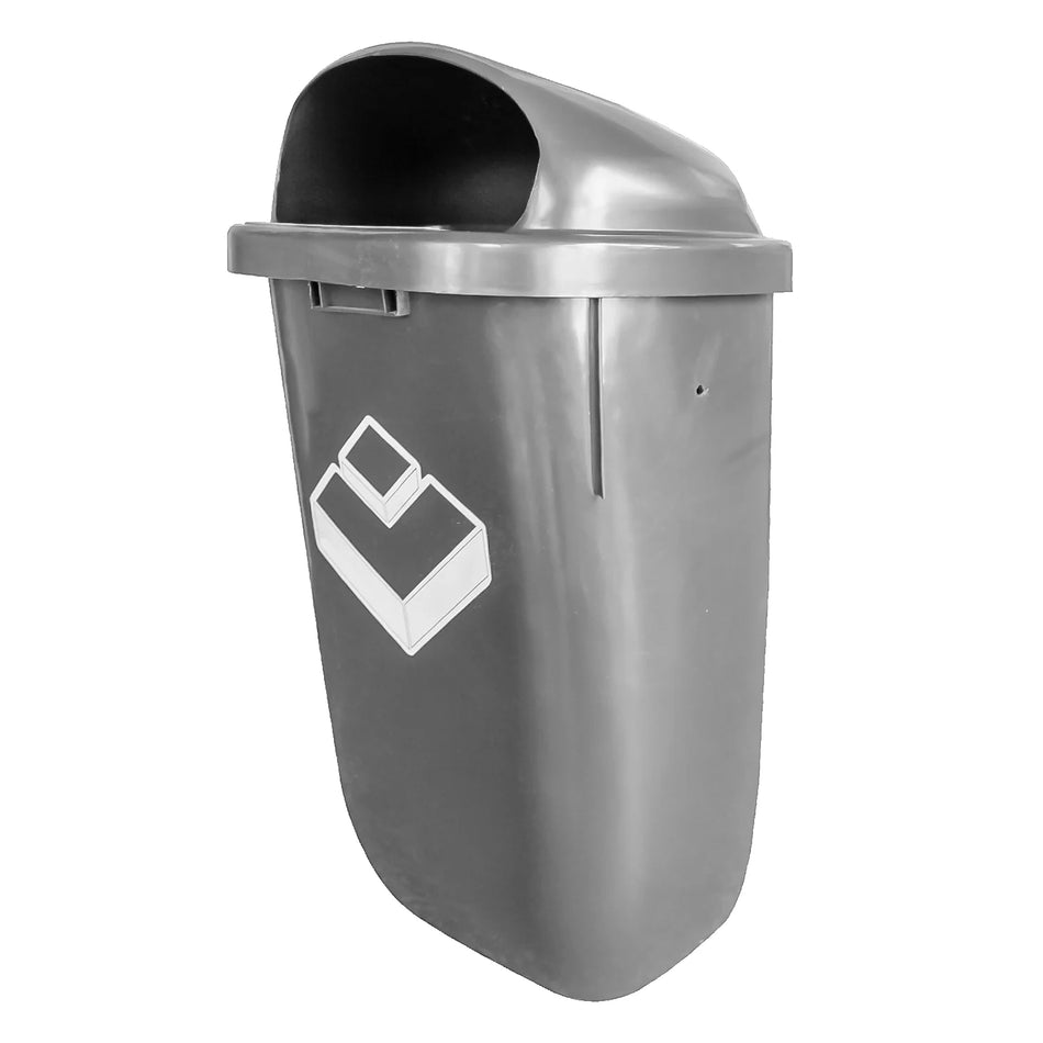 BASURERO 50 LT MURO GRIS