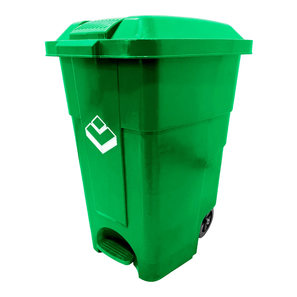 BASURERO 50 LT VERDE C/PEDAL