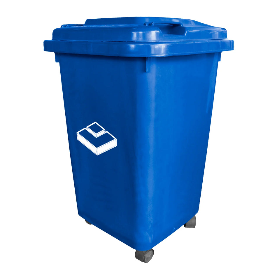 BASURERO FRANKFURT 50LT C/TAPA AZUL