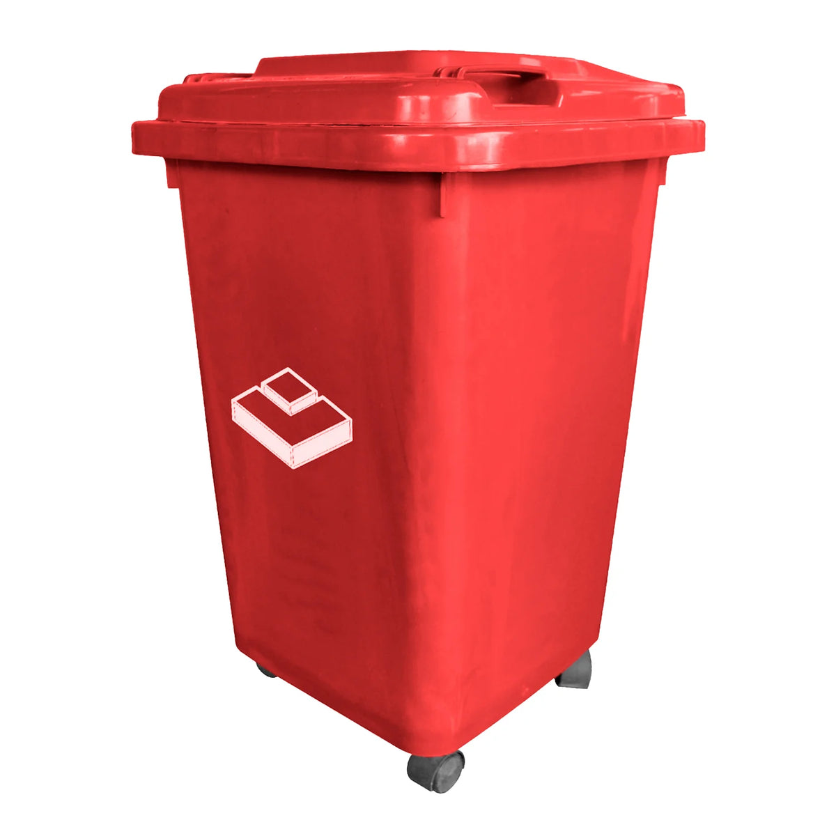 BASURERO FRANKFURT 50LT C/TAPA ROJO