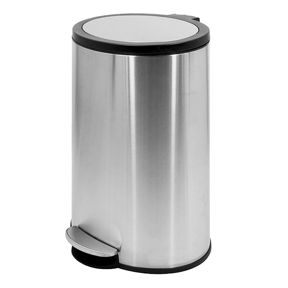 BASURERO ACERO INOX C/PEDAL OVAL 40L