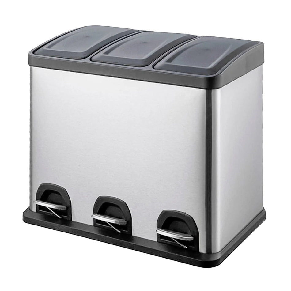BASURERO ACERO INOX C/PEDAL  3X15L