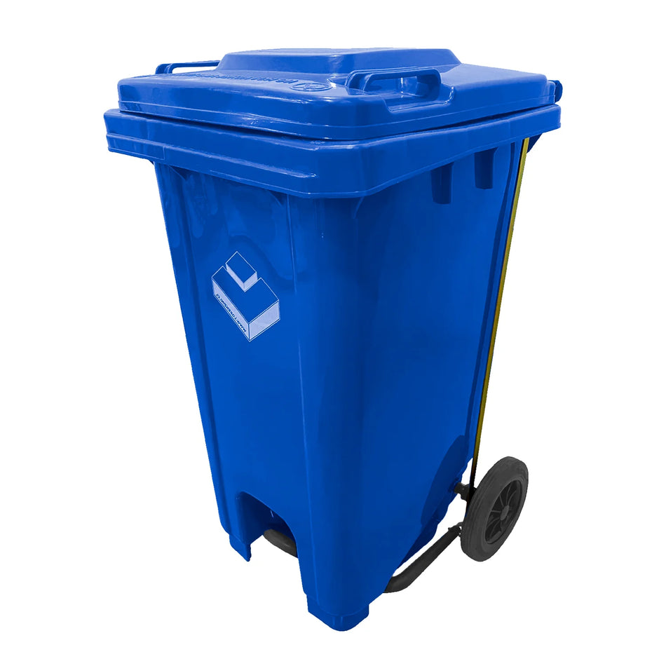 BASURERO 100LT C/RUEDA/PEDAL AZUL