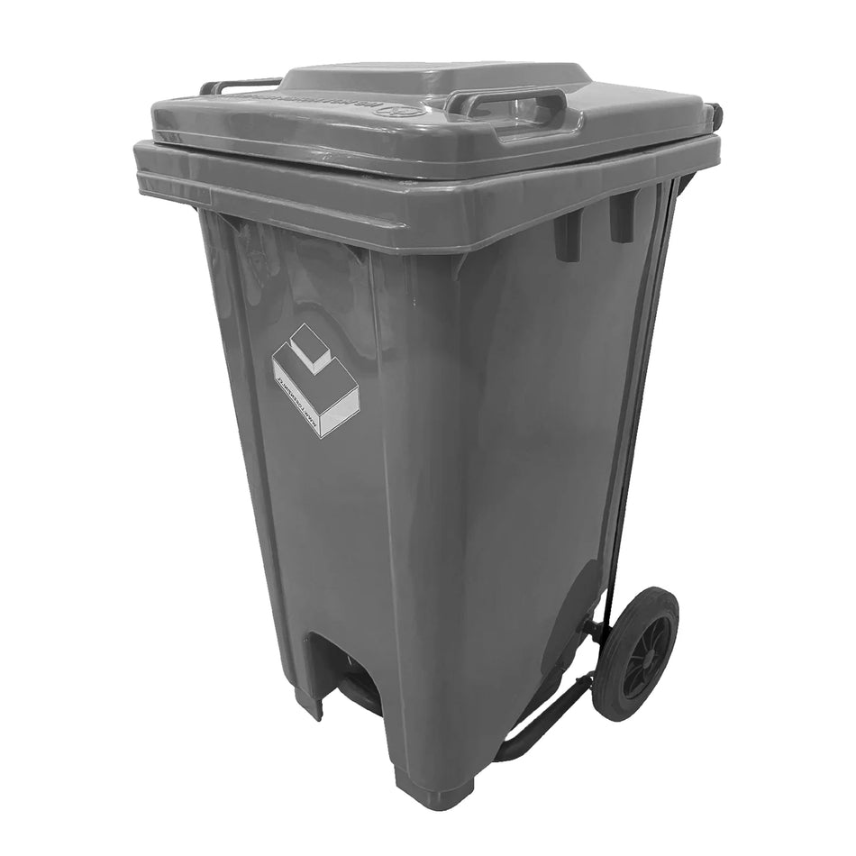 BASURERO 100LT C/RUEDA/PEDAL GRIS