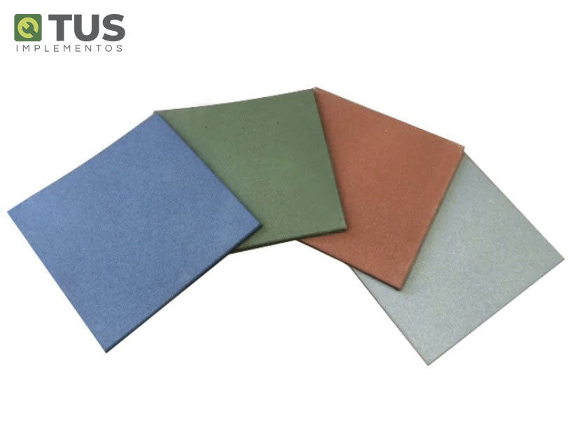 Pastelones de Caucho 50 x 50 cm - 20 mm / Verde