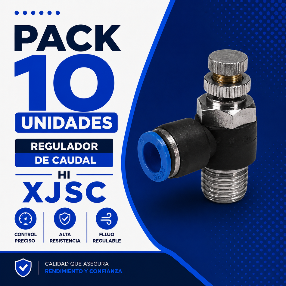 PACK 10 UNIDADES - REGULADOR DE CAUDAL HI 1/2 XJSC-08-04