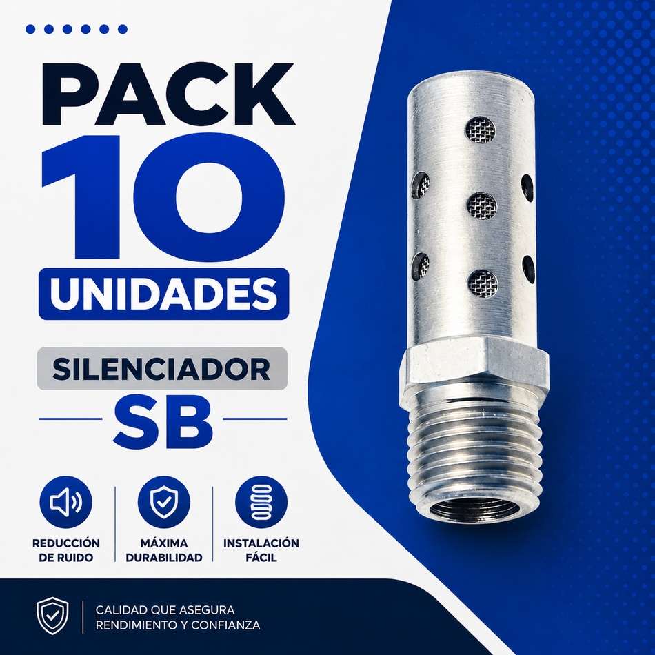 PACK 10 UNIDADES - SILENCIADOR SB-25 - 1"