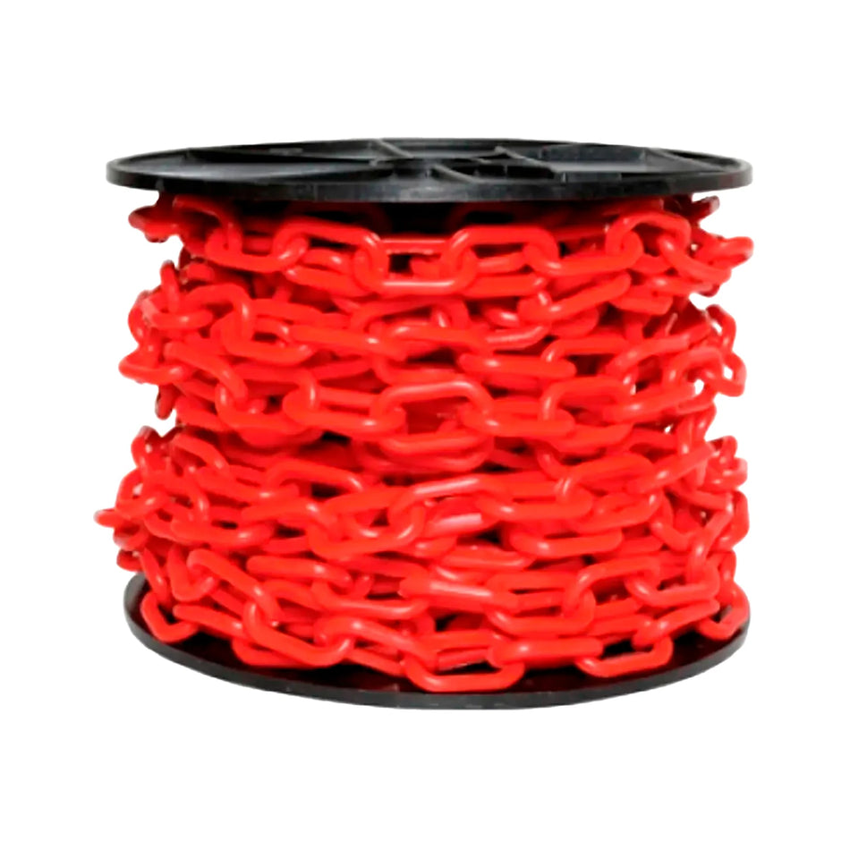CADENA PLASTICA ROJA 50 mts.(ROLLO)