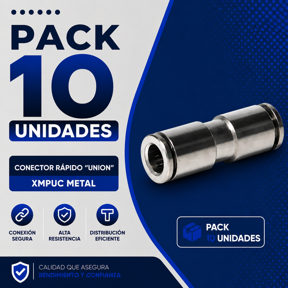 PACK 10 UNIDADES - CONECTOR RAPIDO "UNION" XMPUC-06 METAL
