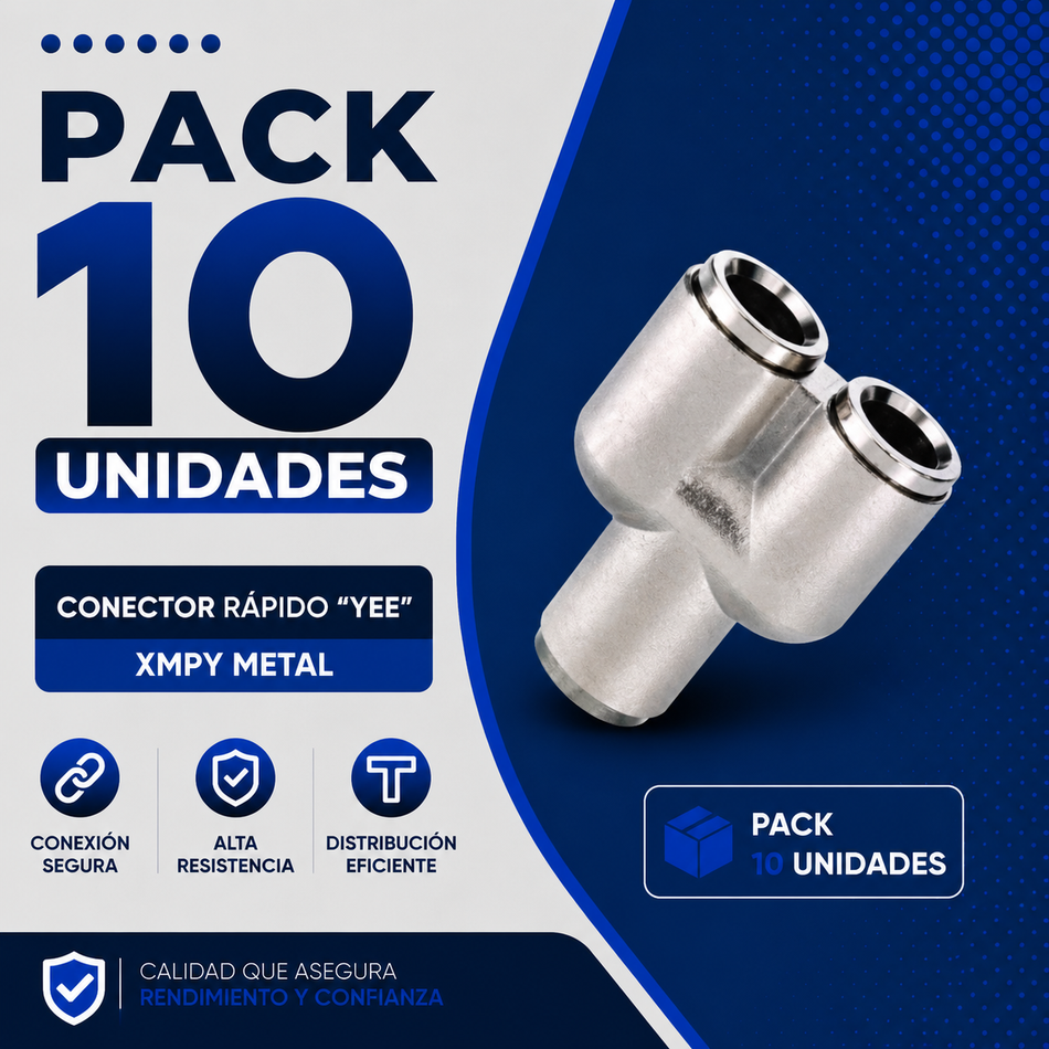 PACK 10 UNIDADES - CONECTOR RAPIDO "YEE" XMPY-06 METAL