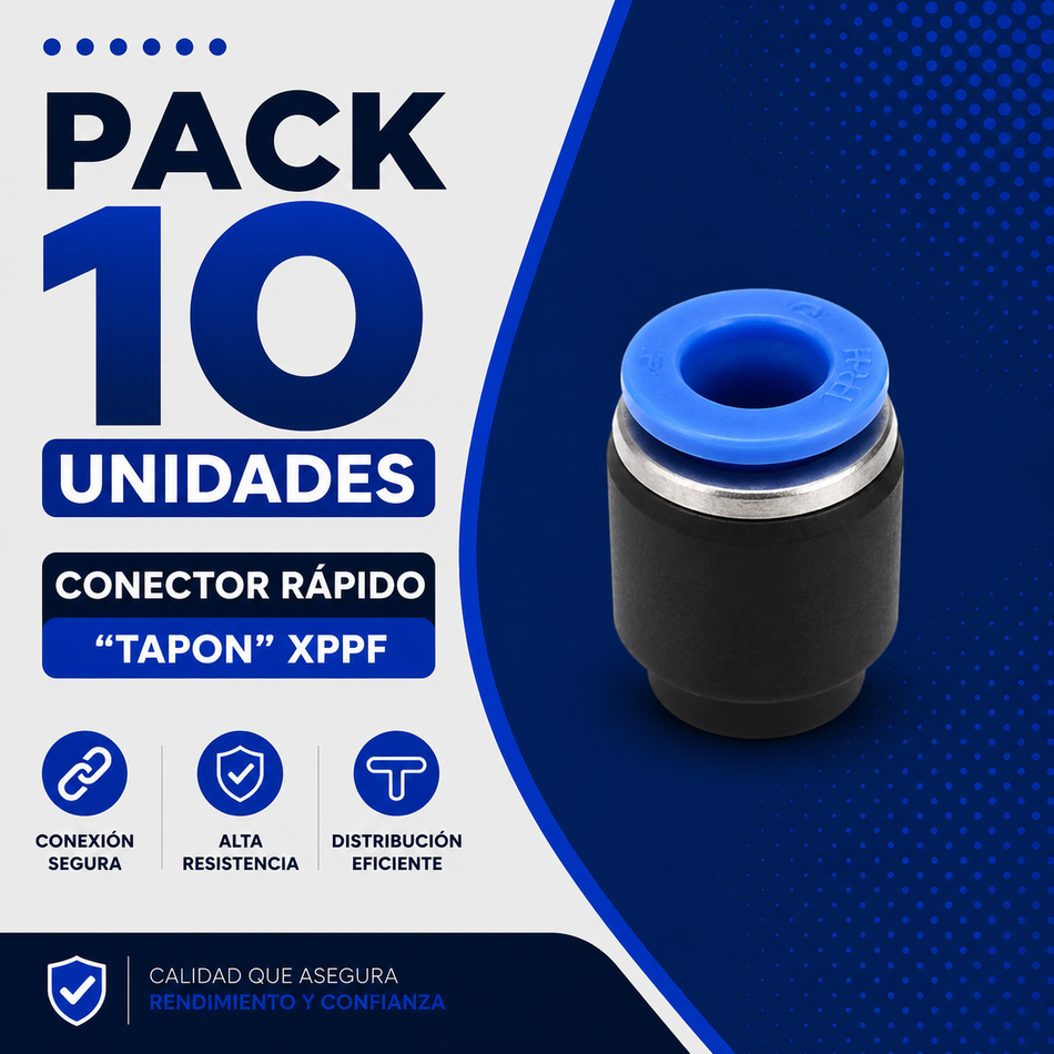 PACK 10 UNIDADES - CONECTOR RAPIDO "TAPON" XPPF-06