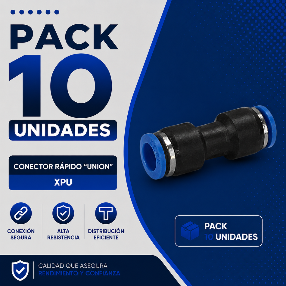 PACK 10 UNIDADES - CONECTOR RAPIDO "UNION" XPU-06