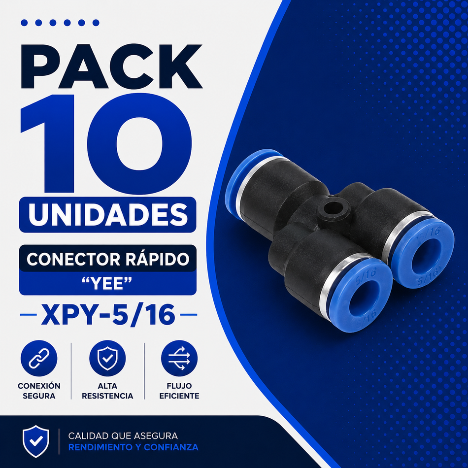 PACK 10 UNIDADES - CONECTOR RAPIDO "YEE" XPY-06