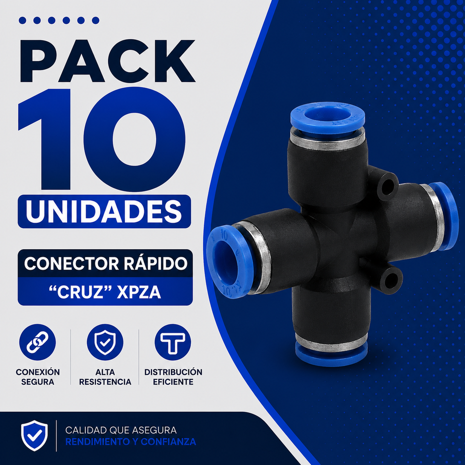 PACK 10 UNIDADES - CONECTOR RAPIDO "CRUZ" XPZA-06
