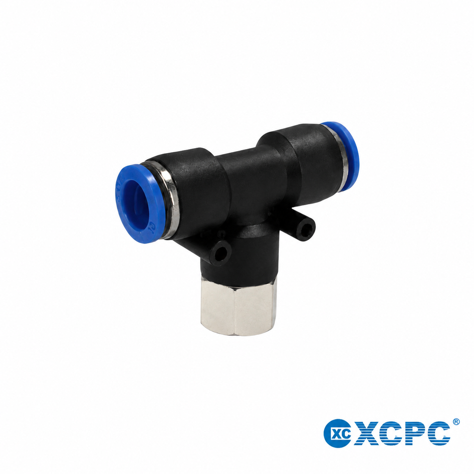 CONECTOR RAPIDO 10MM "TEE" HEMBRA HI 1/4" XPBF-10-04